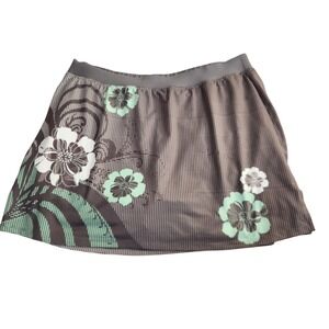 Tail Tech Womens XL Skort Gray Floral Tennis‎ Golf Pickleball  cAthletic Skirt
